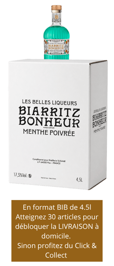 Distillerie Sugarra, BIB Menthe Poivrée Biarritz Bonheur  450 cl